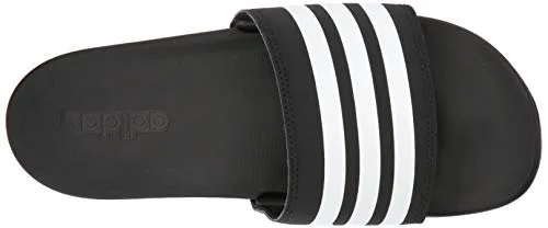 adidas Women's Adilette Comfort Slide Sandal, Black/White/Black, 10 M US