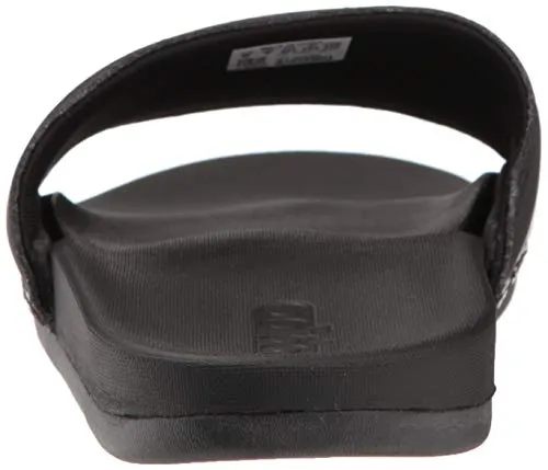 adidas Women's Adilette Comfort Slide Sandal, Black/White/Black, 10 M US