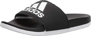 adidas Women's Adilette Comfort Slide Sandal, Black/White/Black, 10 M US