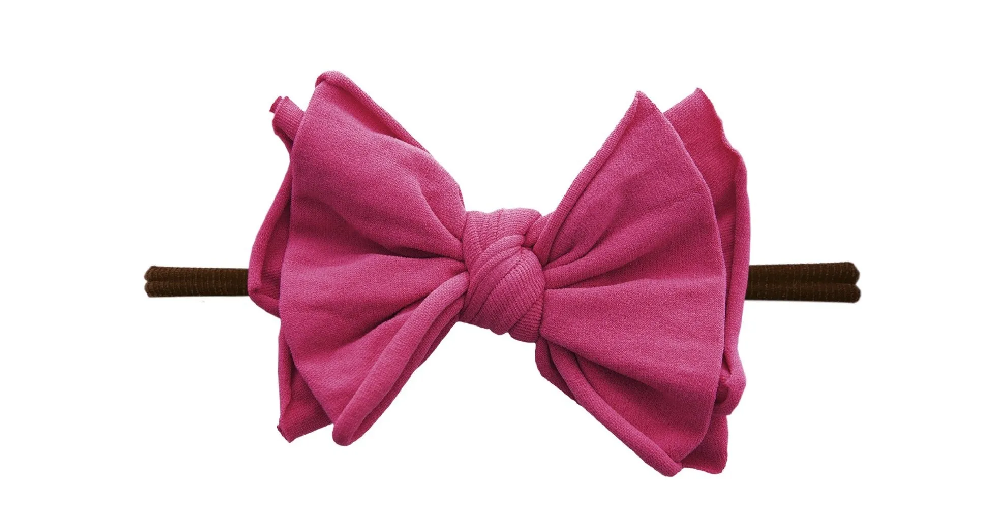 Baby Bling Hot Pink / Brown FAB-BOW-LOUS Skinny Headband