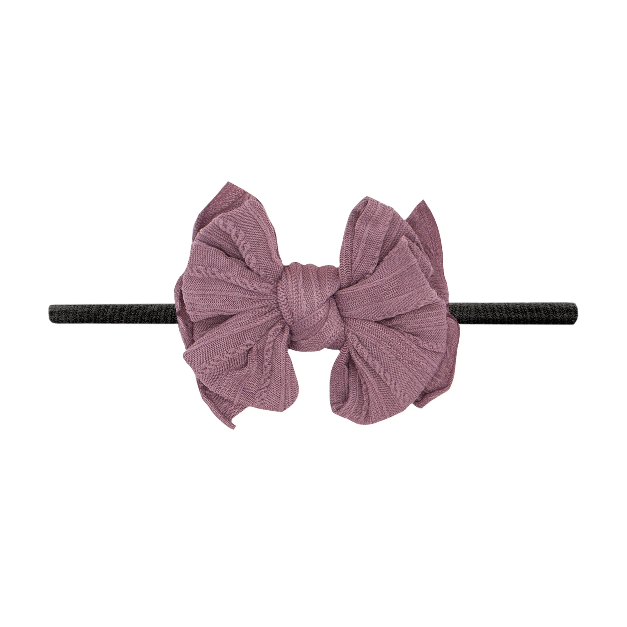 Baby Bling Lilac / Black Cable Knit Lil FAB Skinny Headband