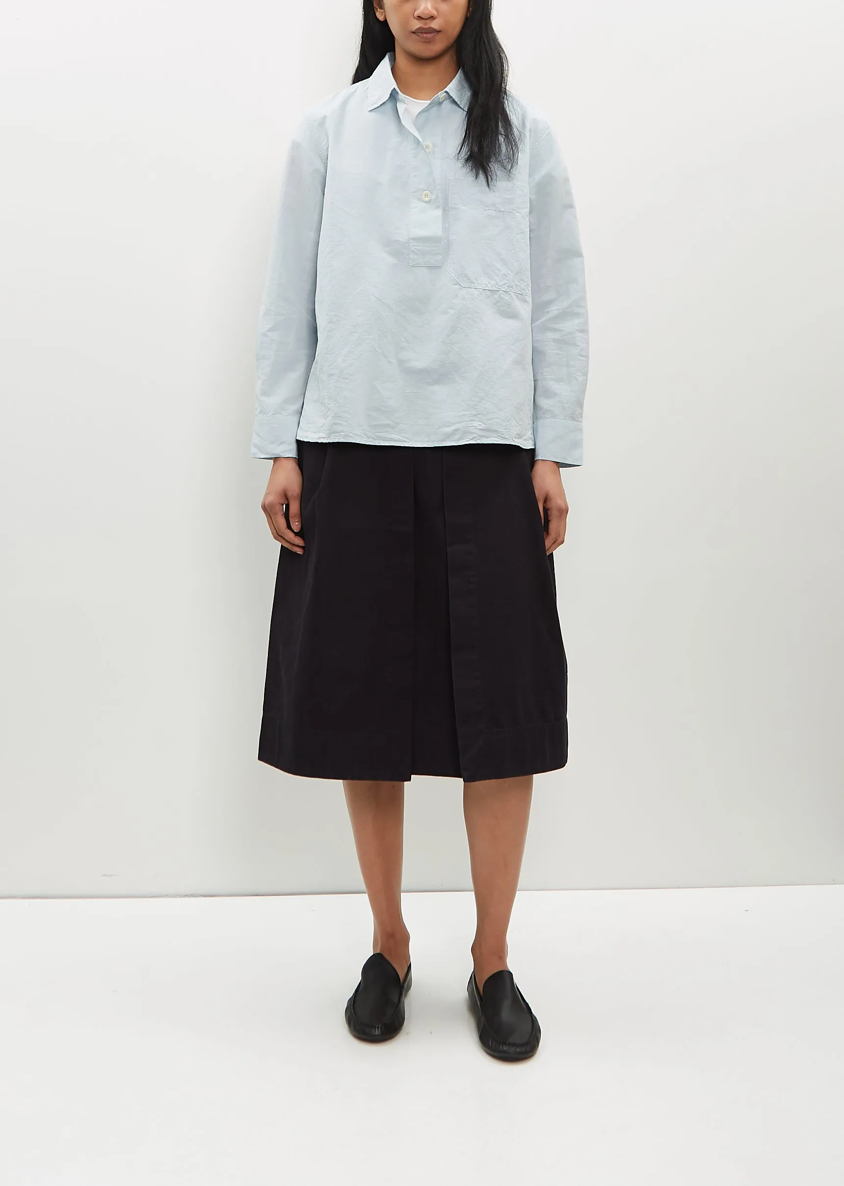 Big Pocket Cotton-Linen Swing Shirt