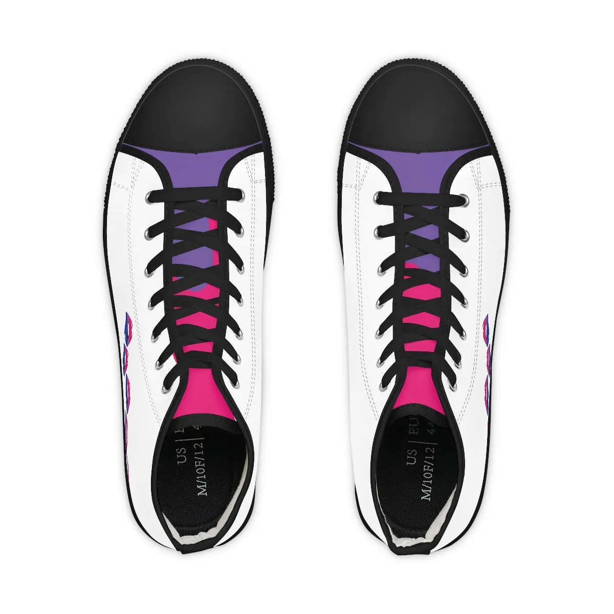Bisexual Flag Kisses LGBTQ High Top Sneakers Unisex Size
