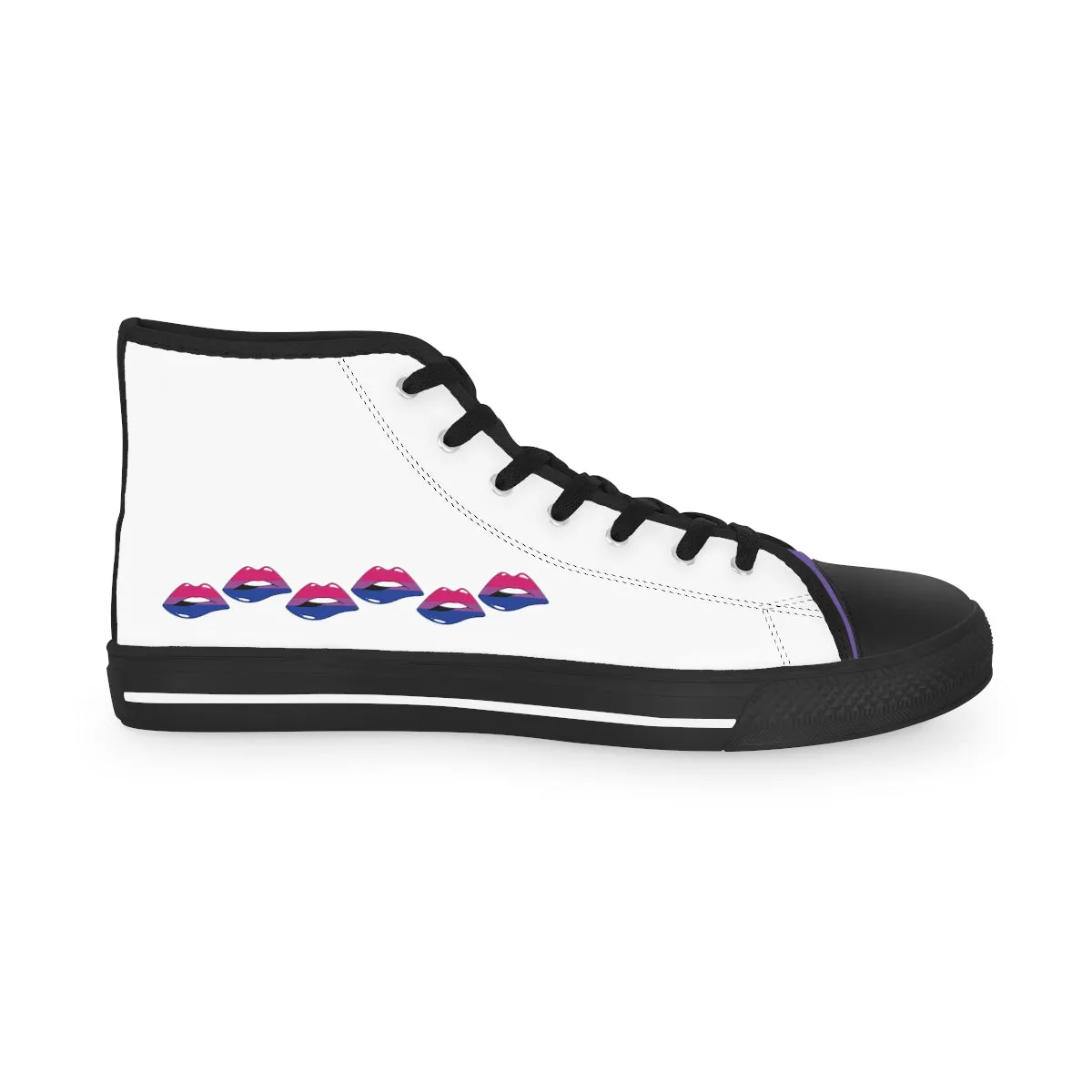Bisexual Flag Kisses LGBTQ High Top Sneakers Unisex Size
