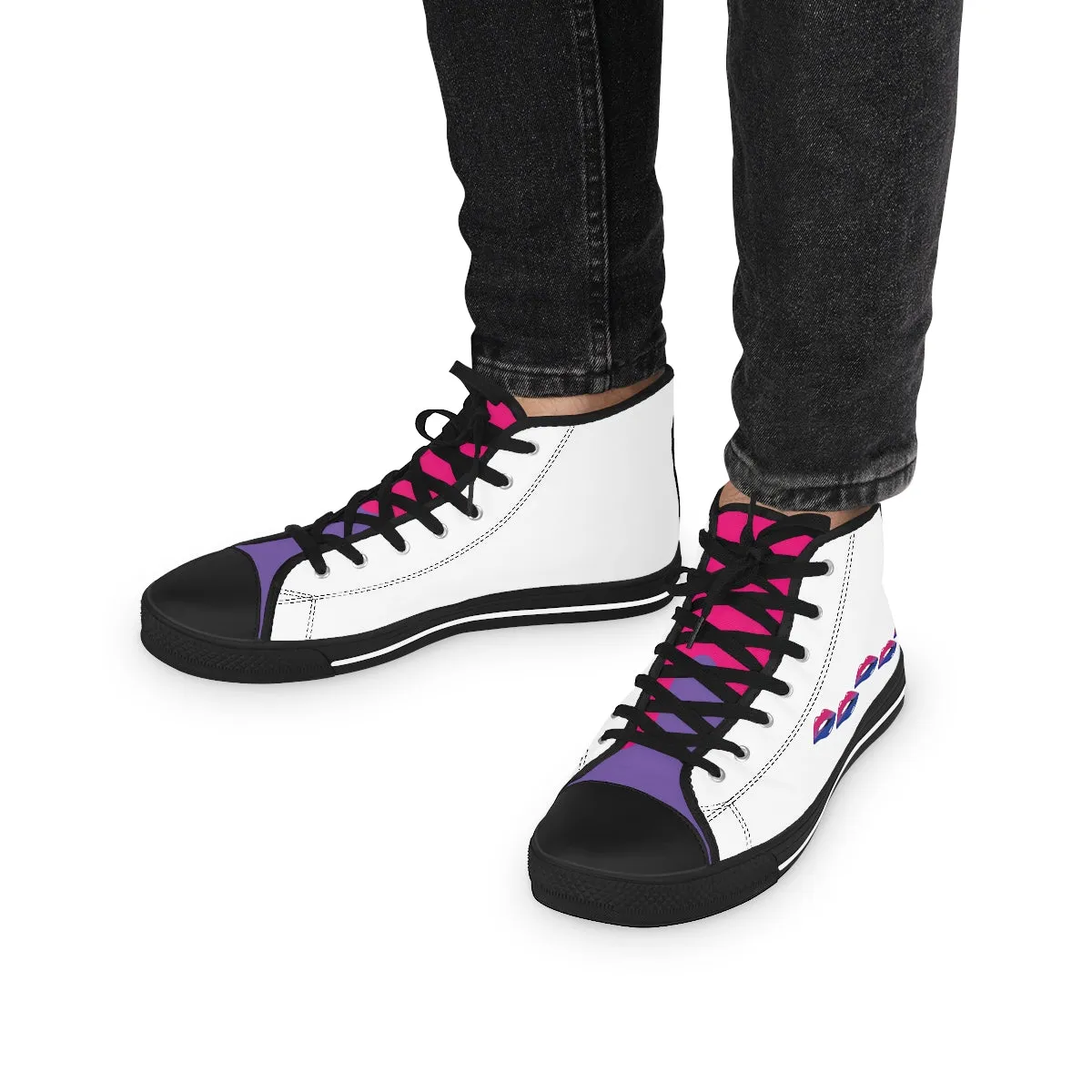 Bisexual Flag Kisses LGBTQ High Top Sneakers Unisex Size