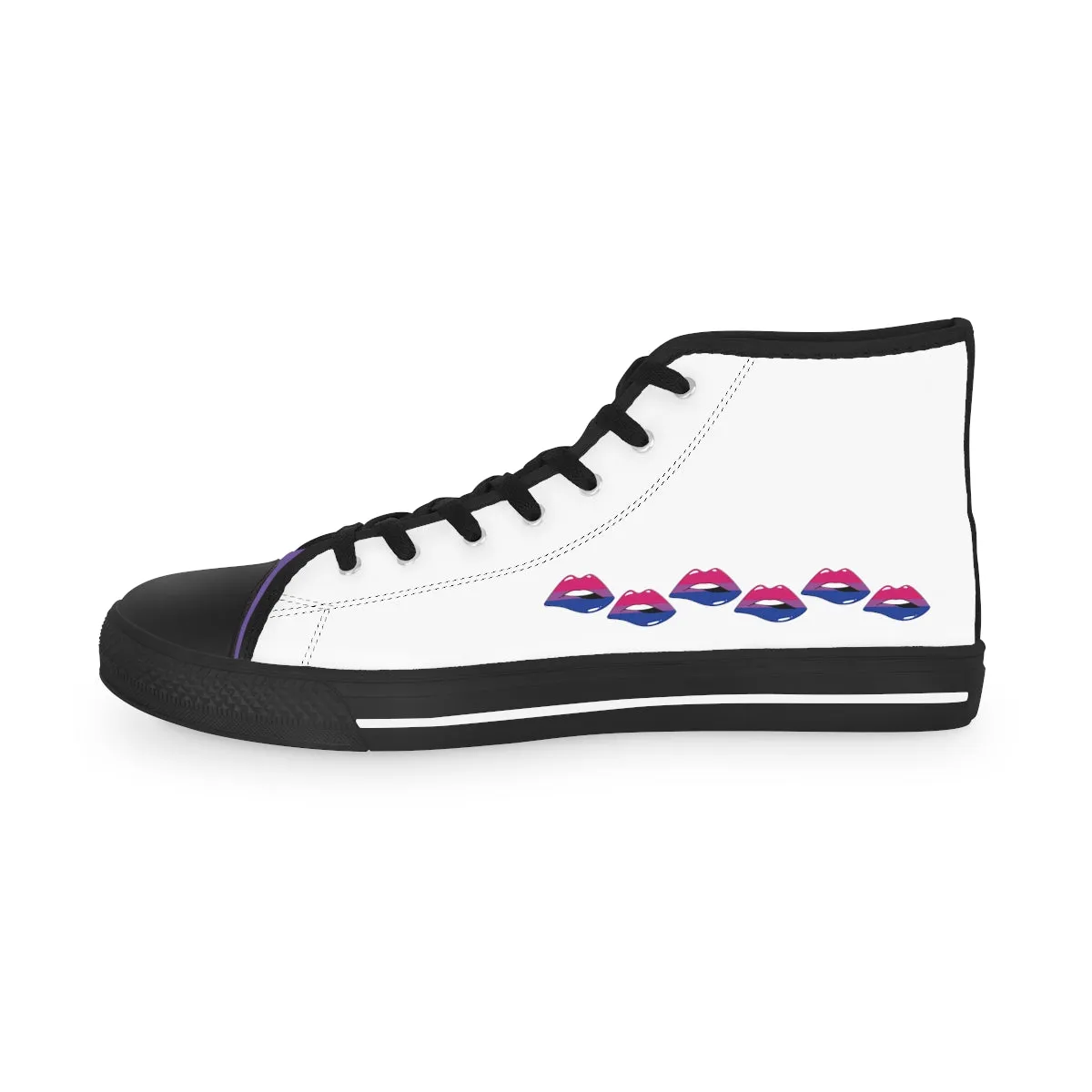 Bisexual Flag Kisses LGBTQ High Top Sneakers Unisex Size