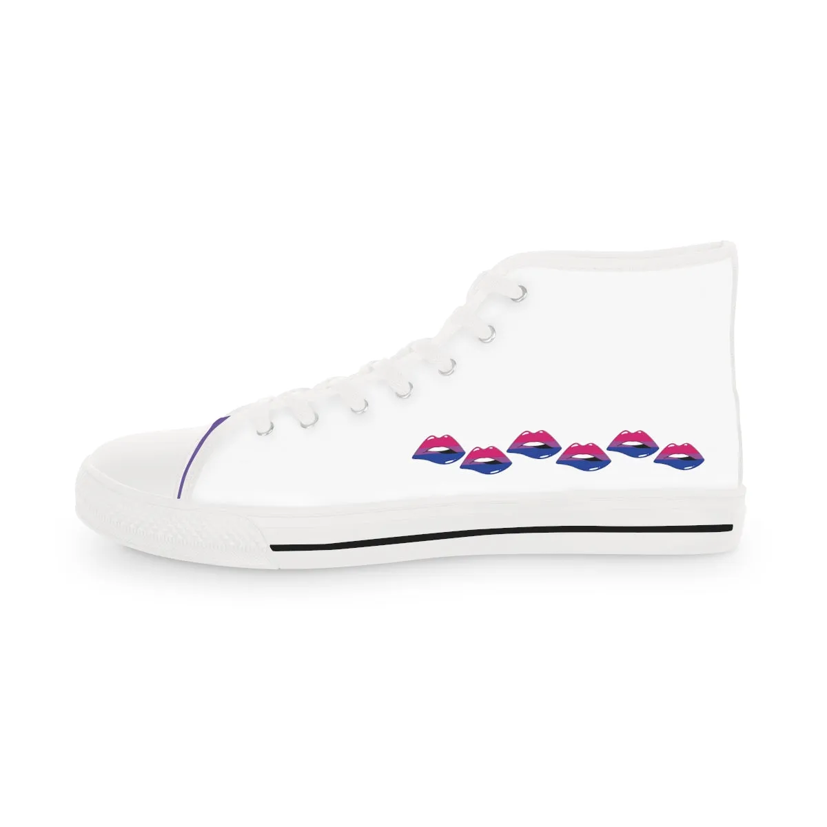 Bisexual Flag Kisses LGBTQ High Top Sneakers Unisex Size
