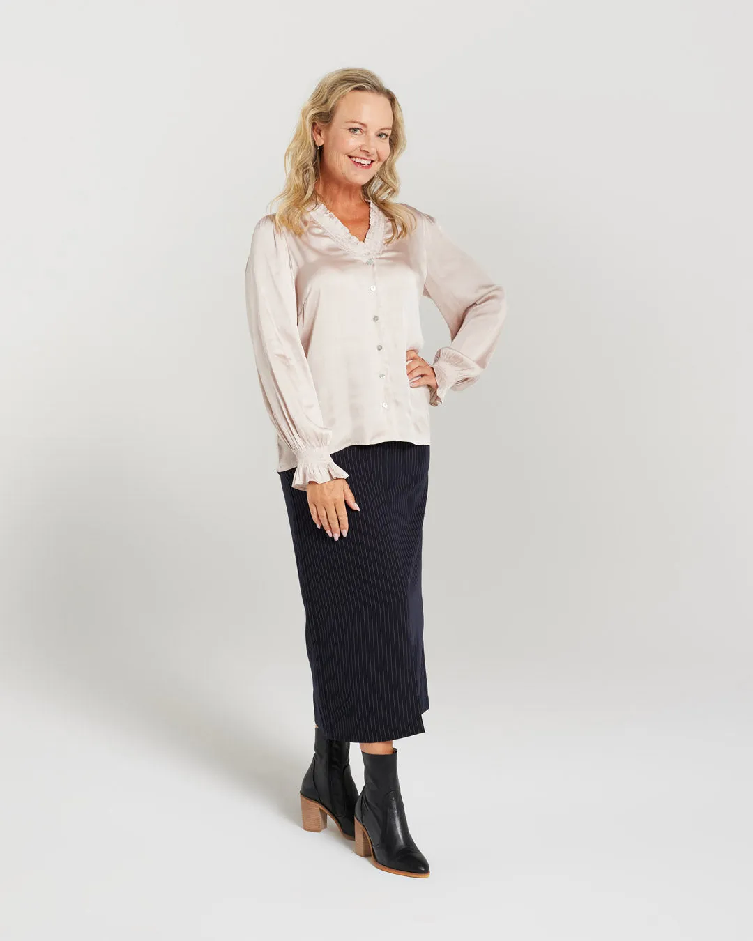 Blackstone Shirred Collar Shirt