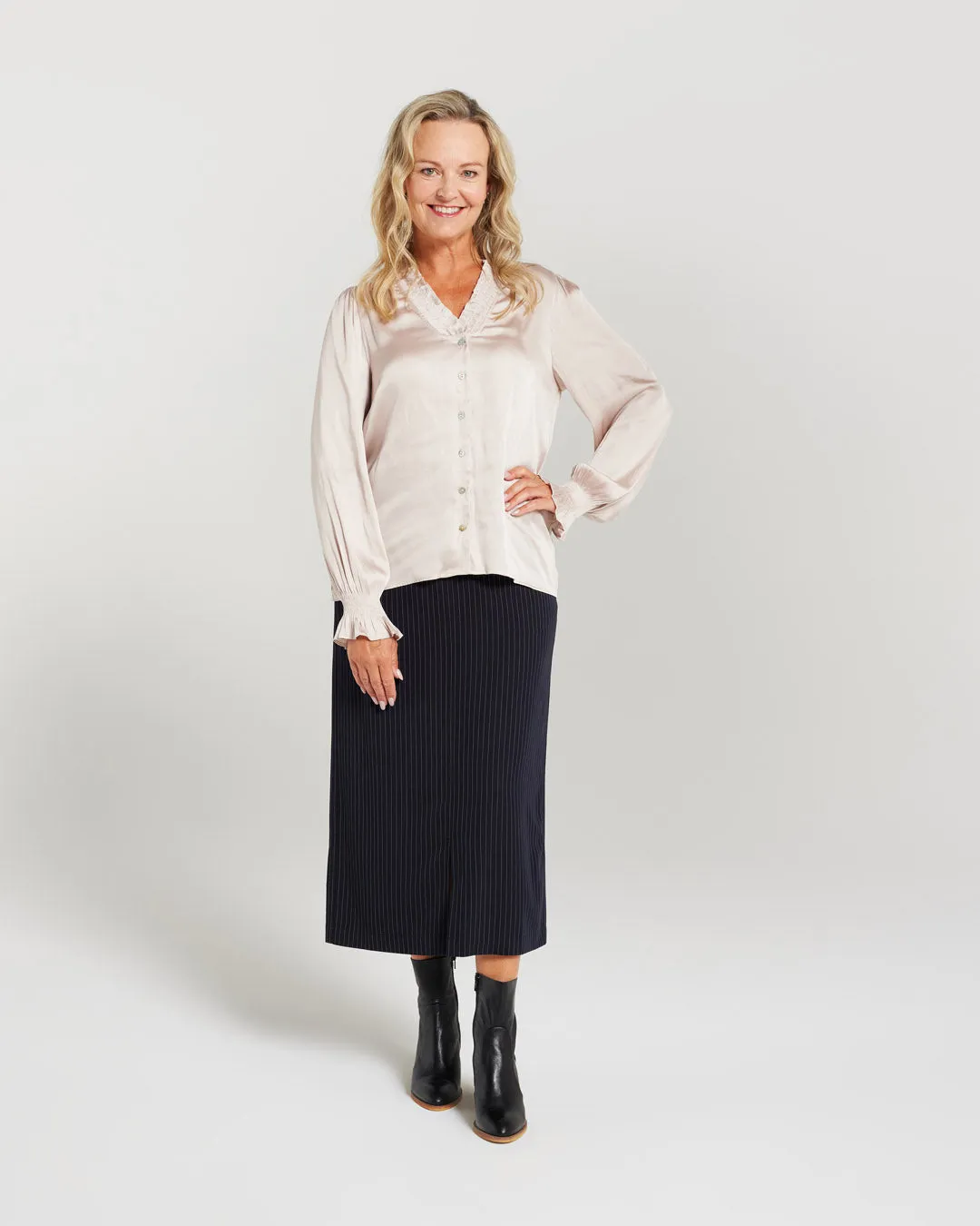 Blackstone Shirred Collar Shirt