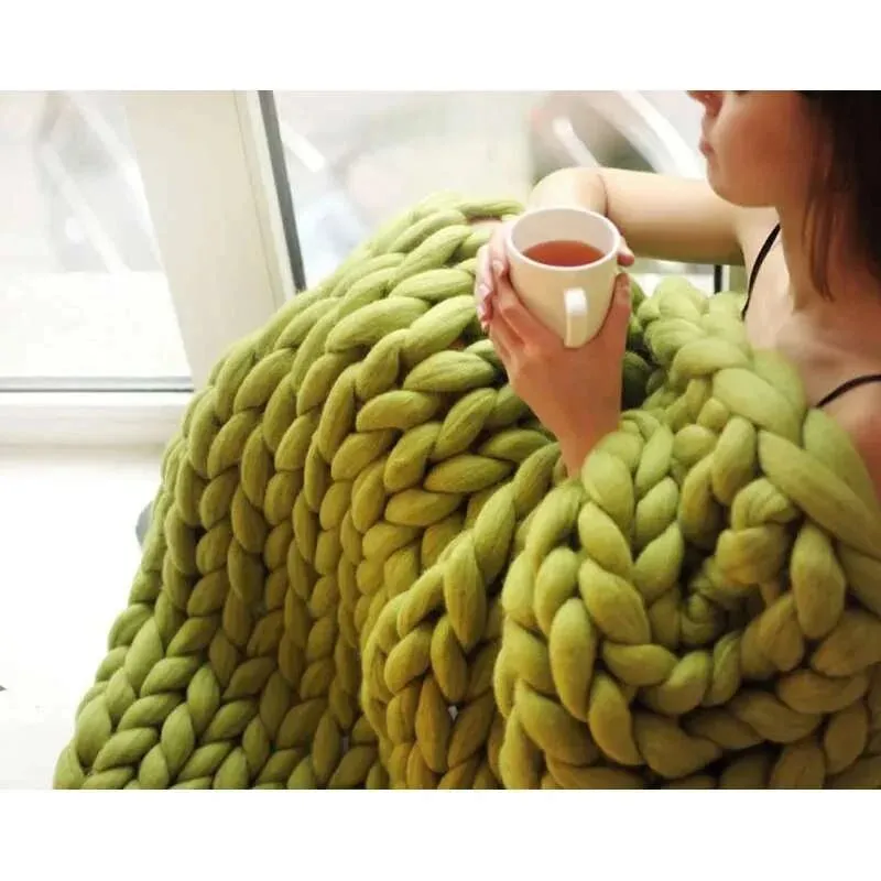 Chunky Merino Wool Blanket