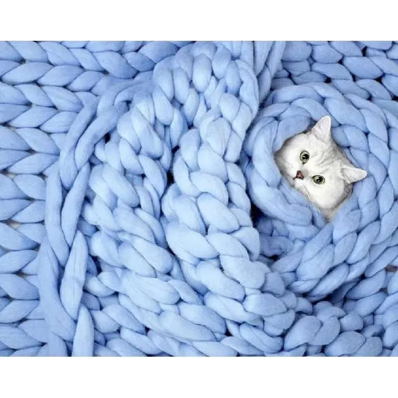 Chunky Merino Wool Blanket