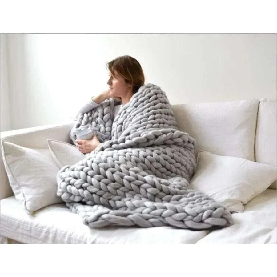 Chunky Merino Wool Blanket