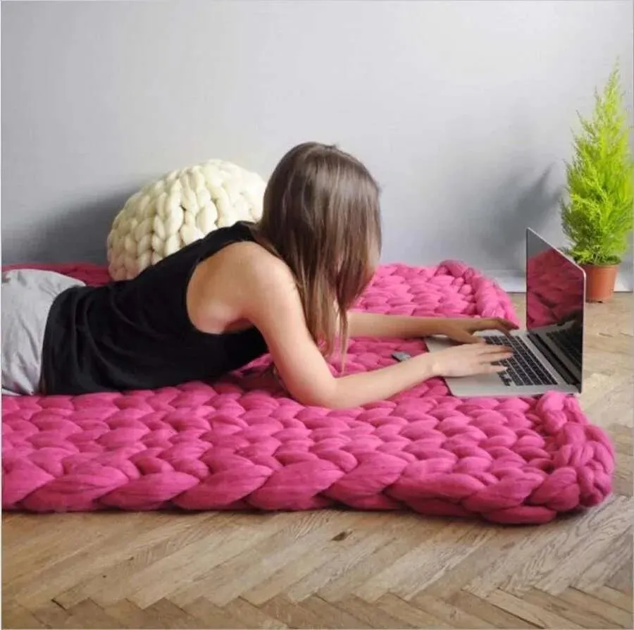 Chunky Merino Wool Blanket