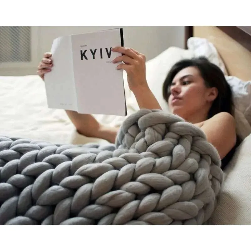 Chunky Merino Wool Blanket