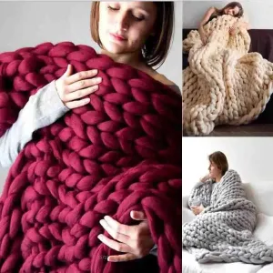 Chunky Merino Wool Blanket