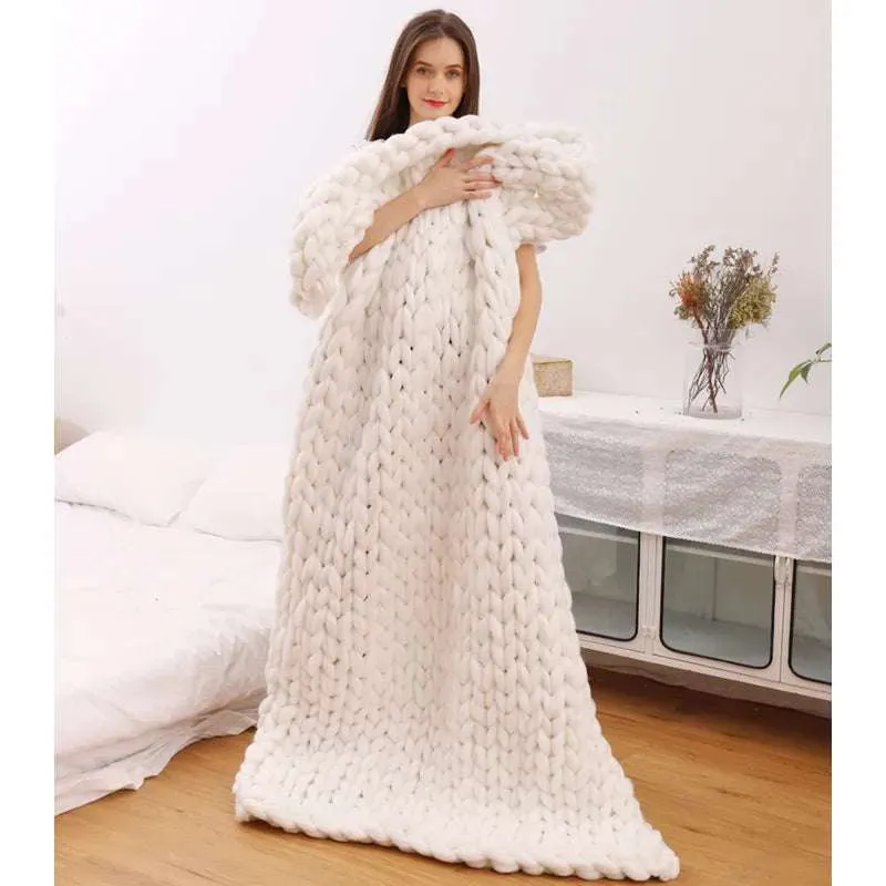 Chunky Merino Wool Blanket