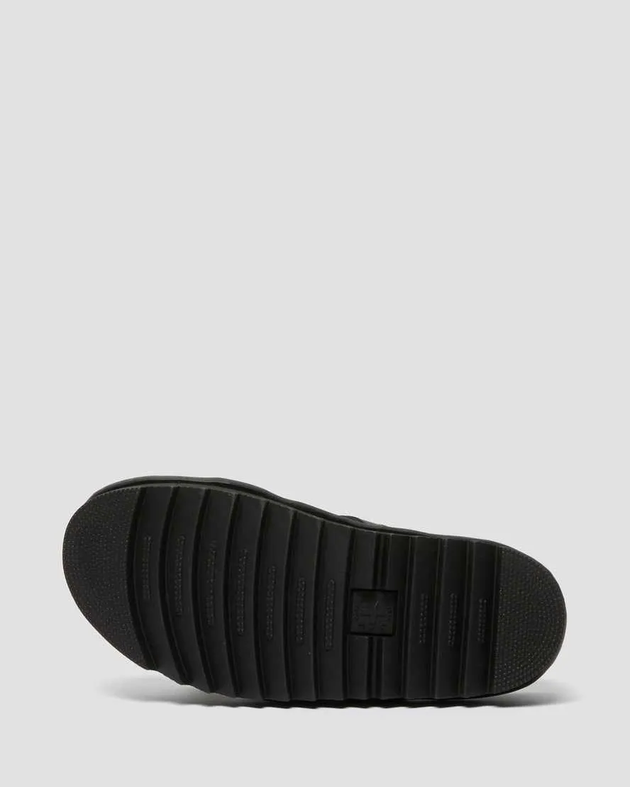 DR MARTENS BLAIRE SLIDE LEATHER SANDALS - BLACK HYDRO