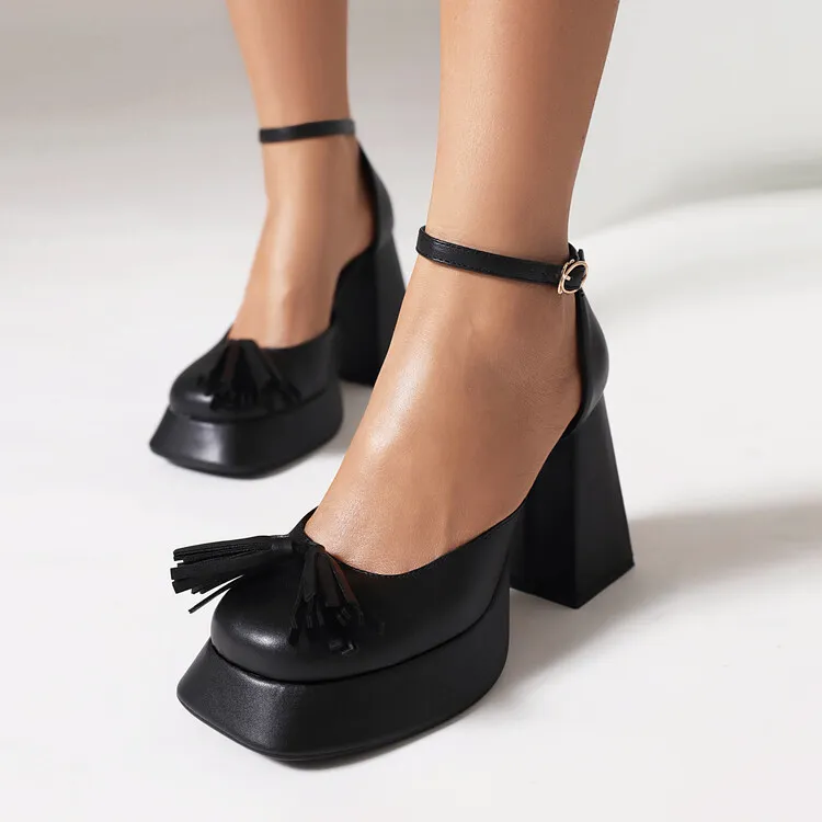 Fringed Platform Heels