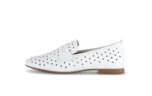 Gabor White Laser Cut Loafer |6521921
