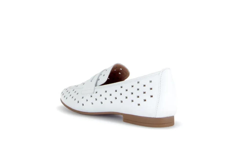 Gabor White Laser Cut Loafer |6521921