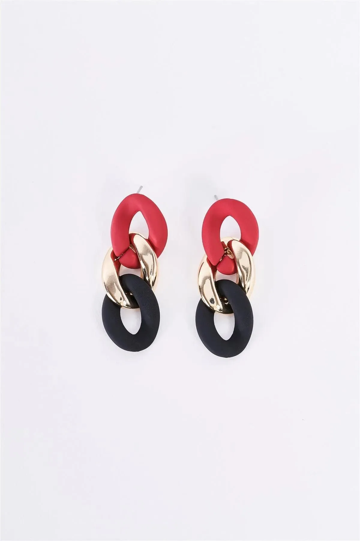 Gold & Multi Large Chain Link Earrings