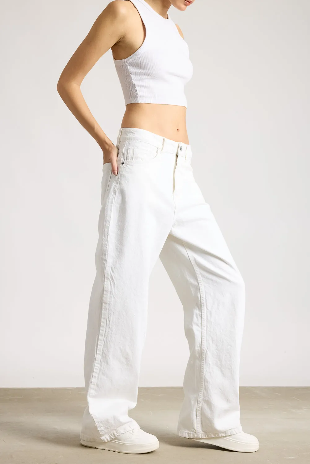 Iconic White Wide Leg Jeans