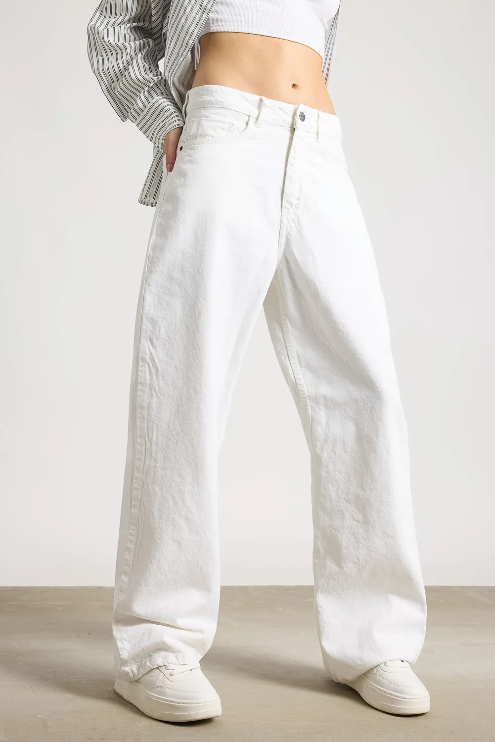 Iconic White Wide Leg Jeans
