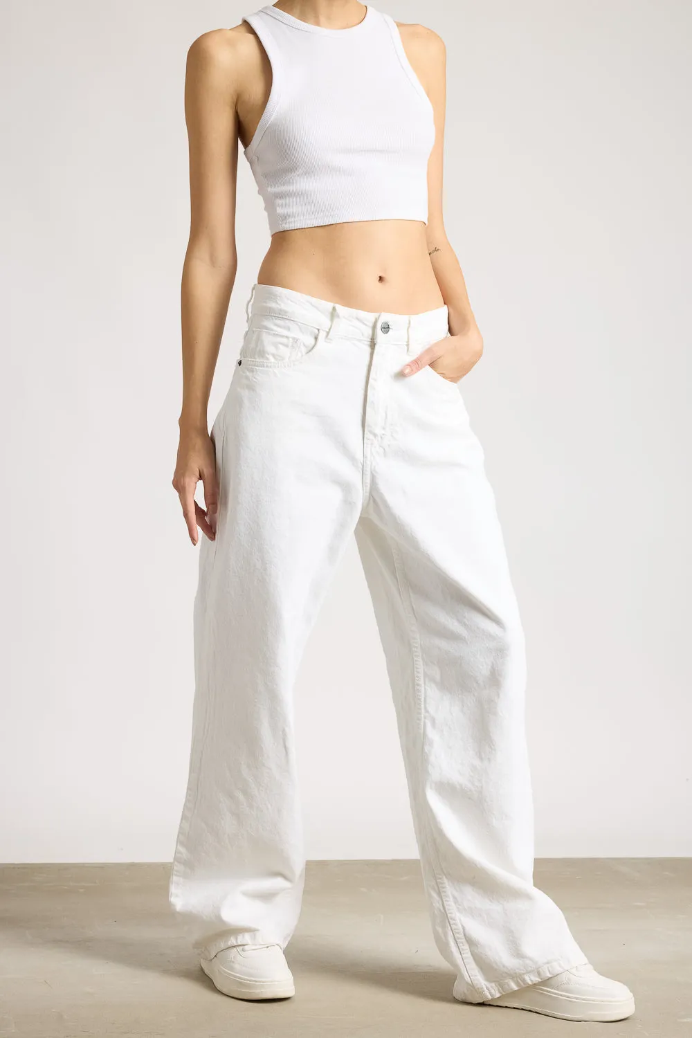 Iconic White Wide Leg Jeans