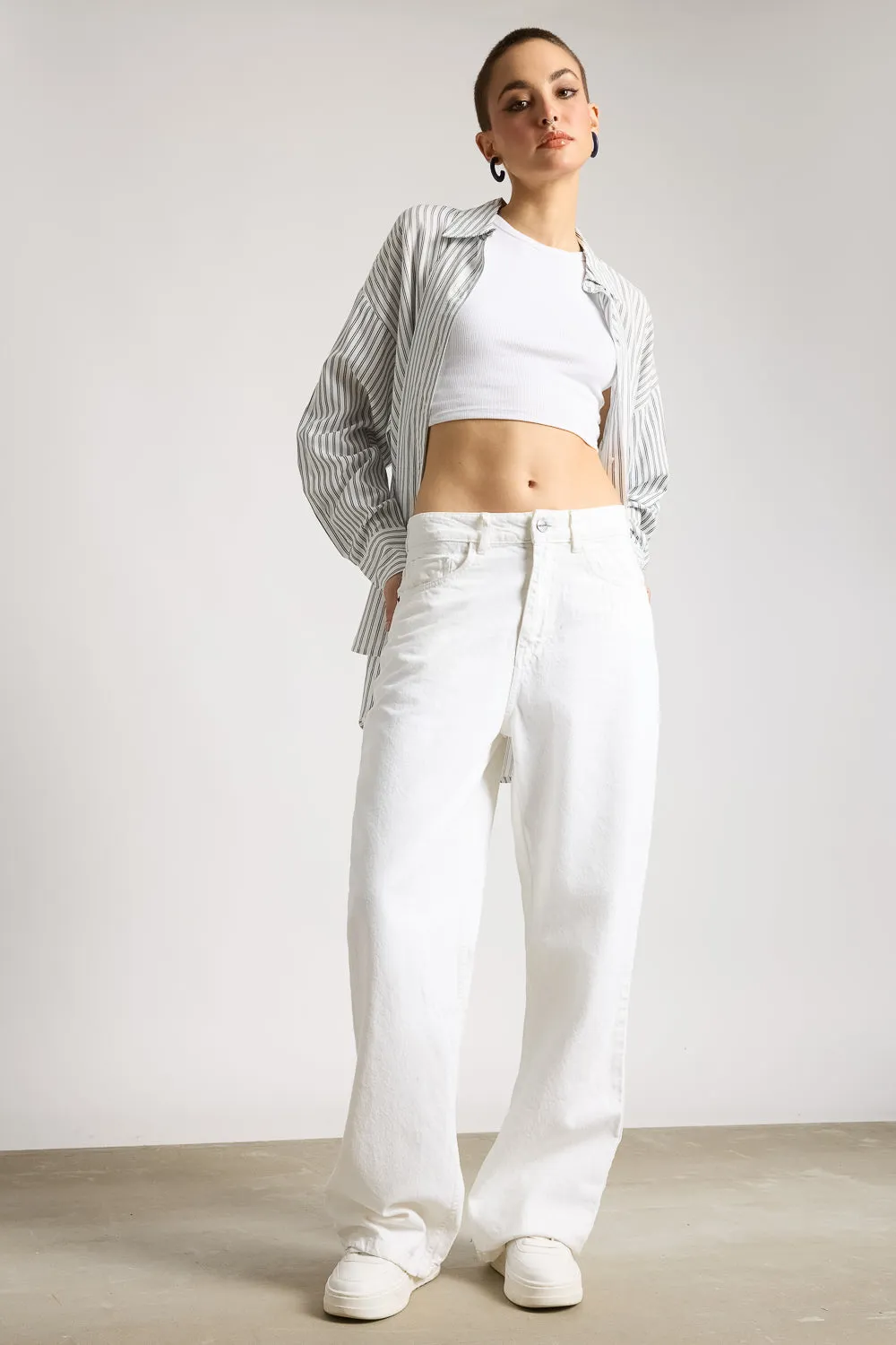 Iconic White Wide Leg Jeans