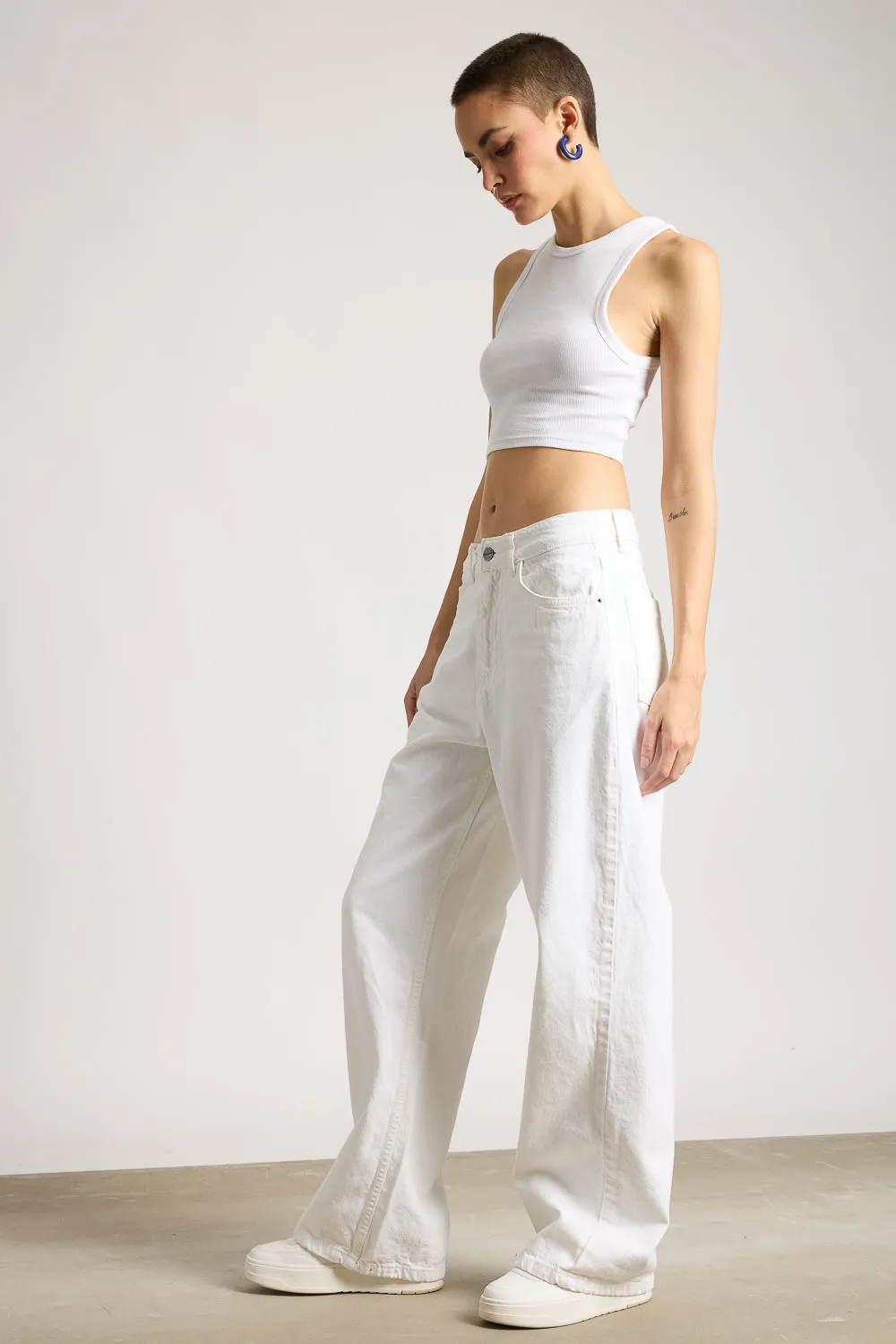 Iconic White Wide Leg Jeans