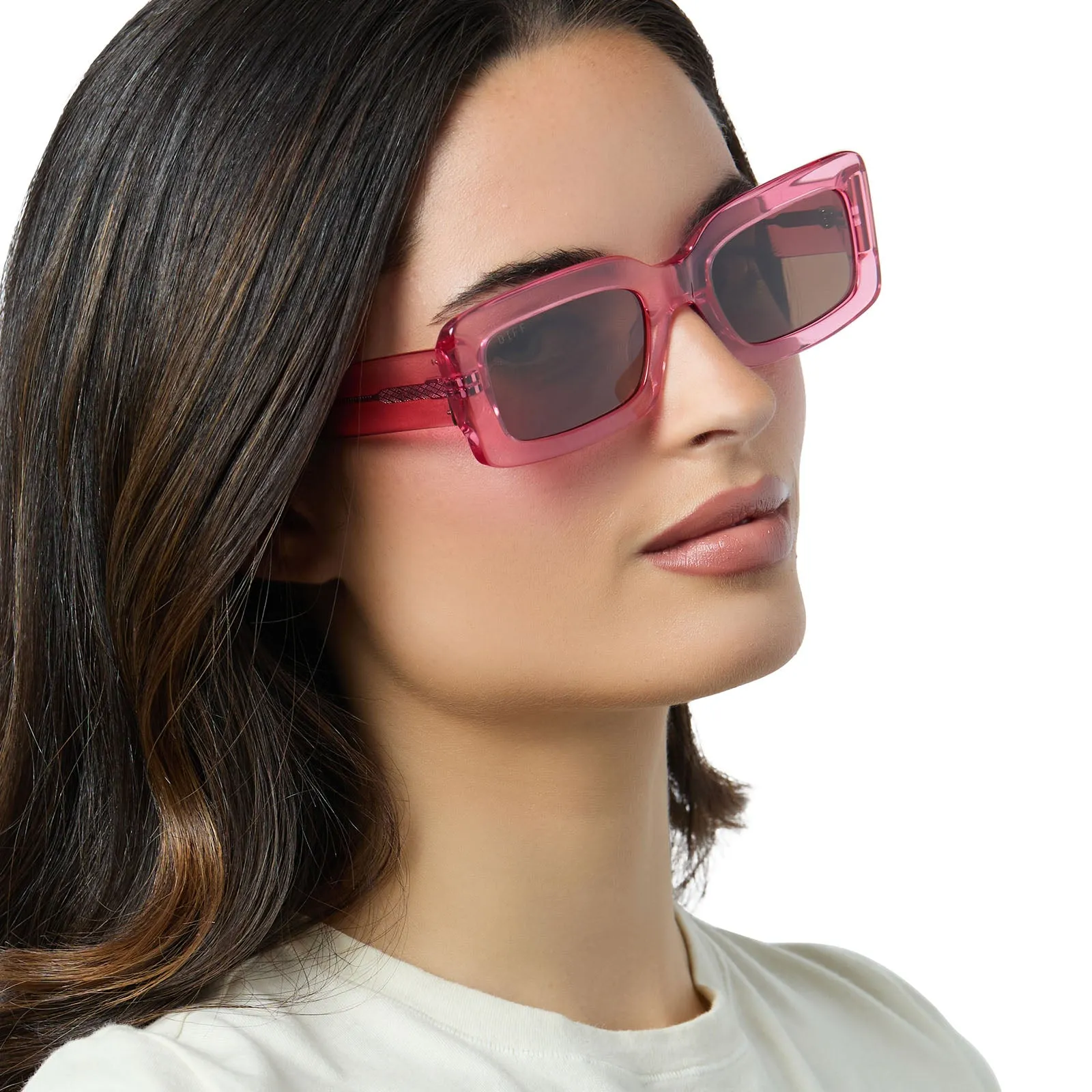 INDY - CANDY PINK CRYSTAL   BROWN SUNGLASSES