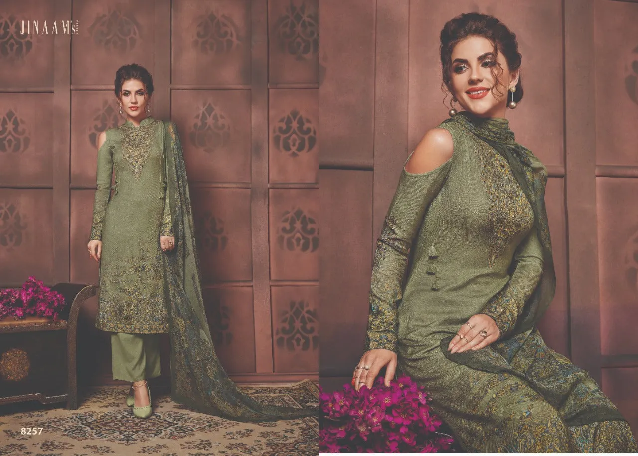 Jinaam Presents Elissa Satin Cotton Casual Wear Salwar Suits