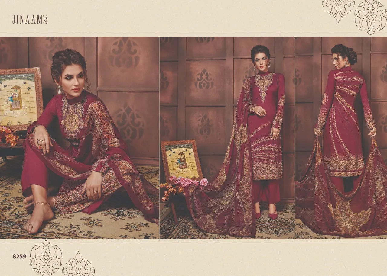 Jinaam Presents Elissa Satin Cotton Casual Wear Salwar Suits