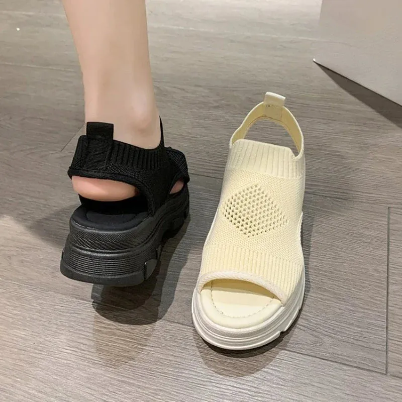 Joskaa 2024 New Elastic Chunky Sandals