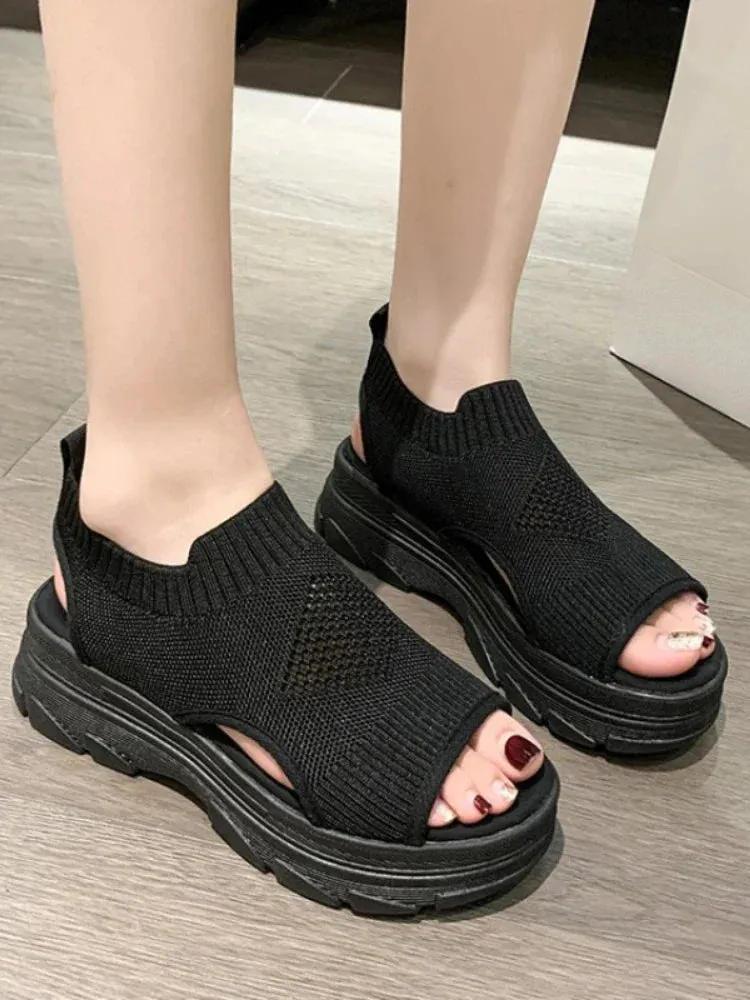 Joskaa 2024 New Elastic Chunky Sandals