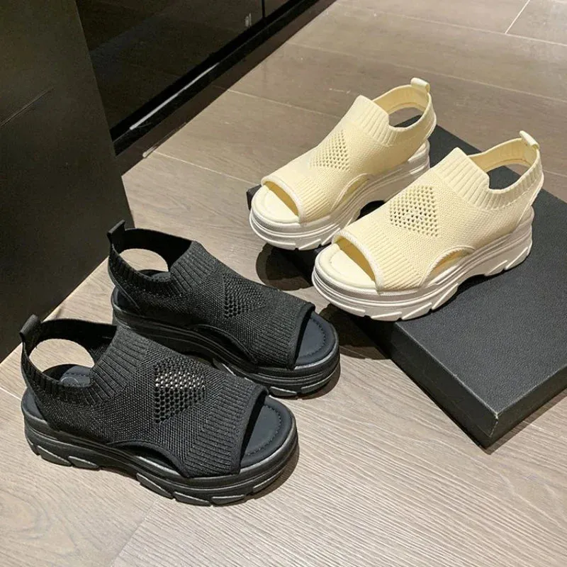 Joskaa 2024 New Elastic Chunky Sandals