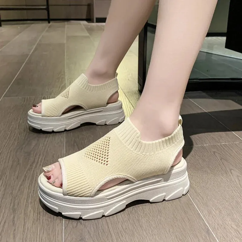 Joskaa 2024 New Elastic Chunky Sandals