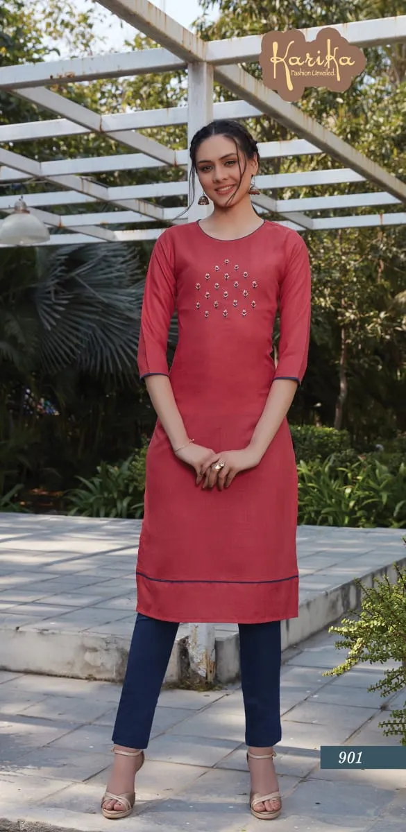 Karika Launched Scarlet Cotton Casual Wear Kurtis Collection