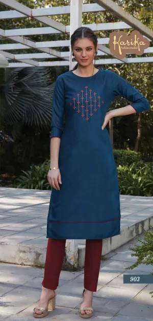 Karika Launched Scarlet Cotton Casual Wear Kurtis Collection
