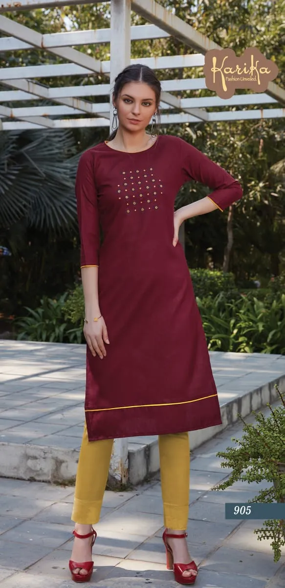 Karika Launched Scarlet Cotton Casual Wear Kurtis Collection