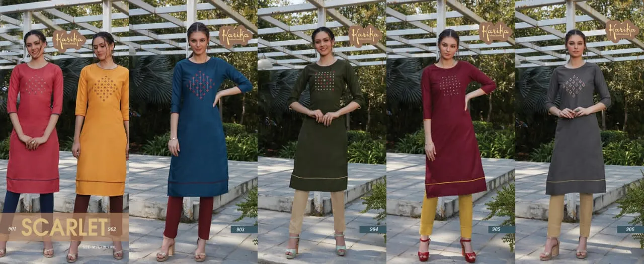Karika Launched Scarlet Cotton Casual Wear Kurtis Collection