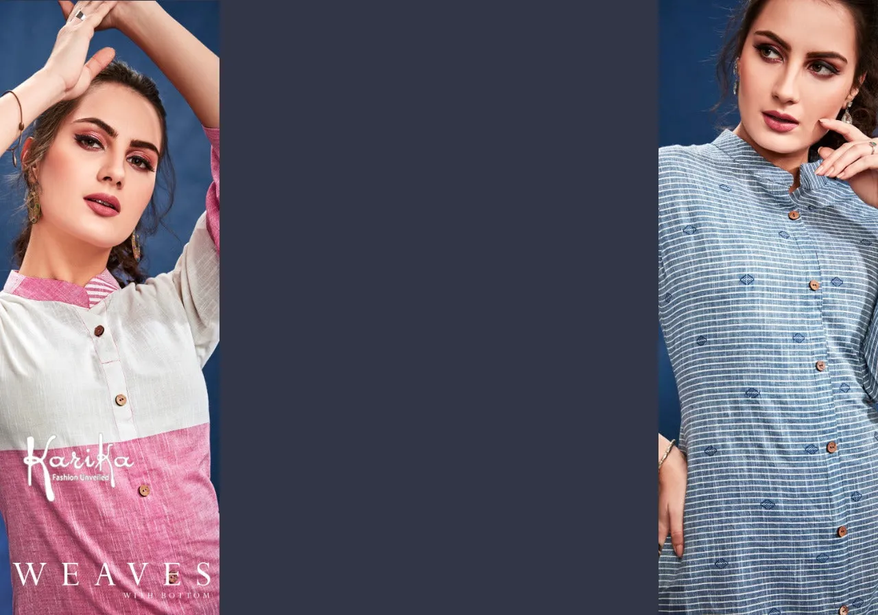 Karika Launched Waves Vol 1 Cotton Casual Wear Kurtis Collection
