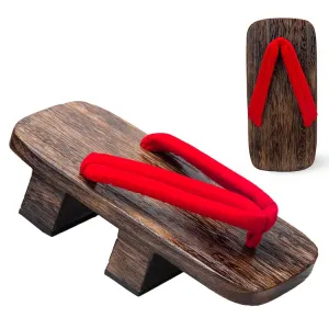 Kimono Wooden Sandals 【Classic Red】