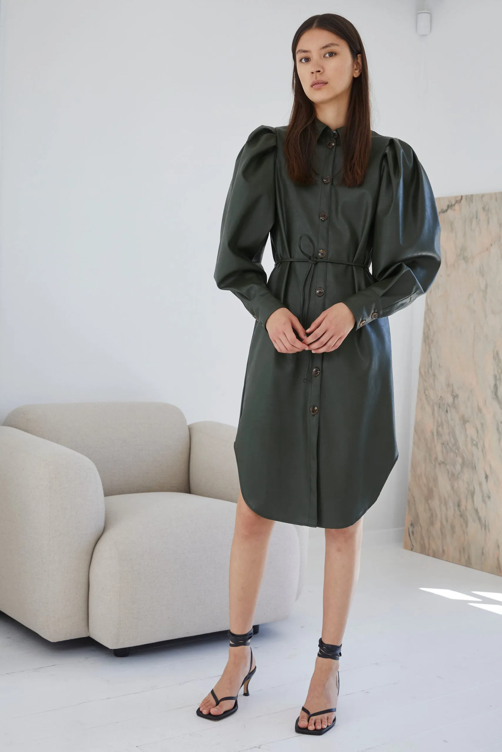 Marie Sleeve Dress - Olive
