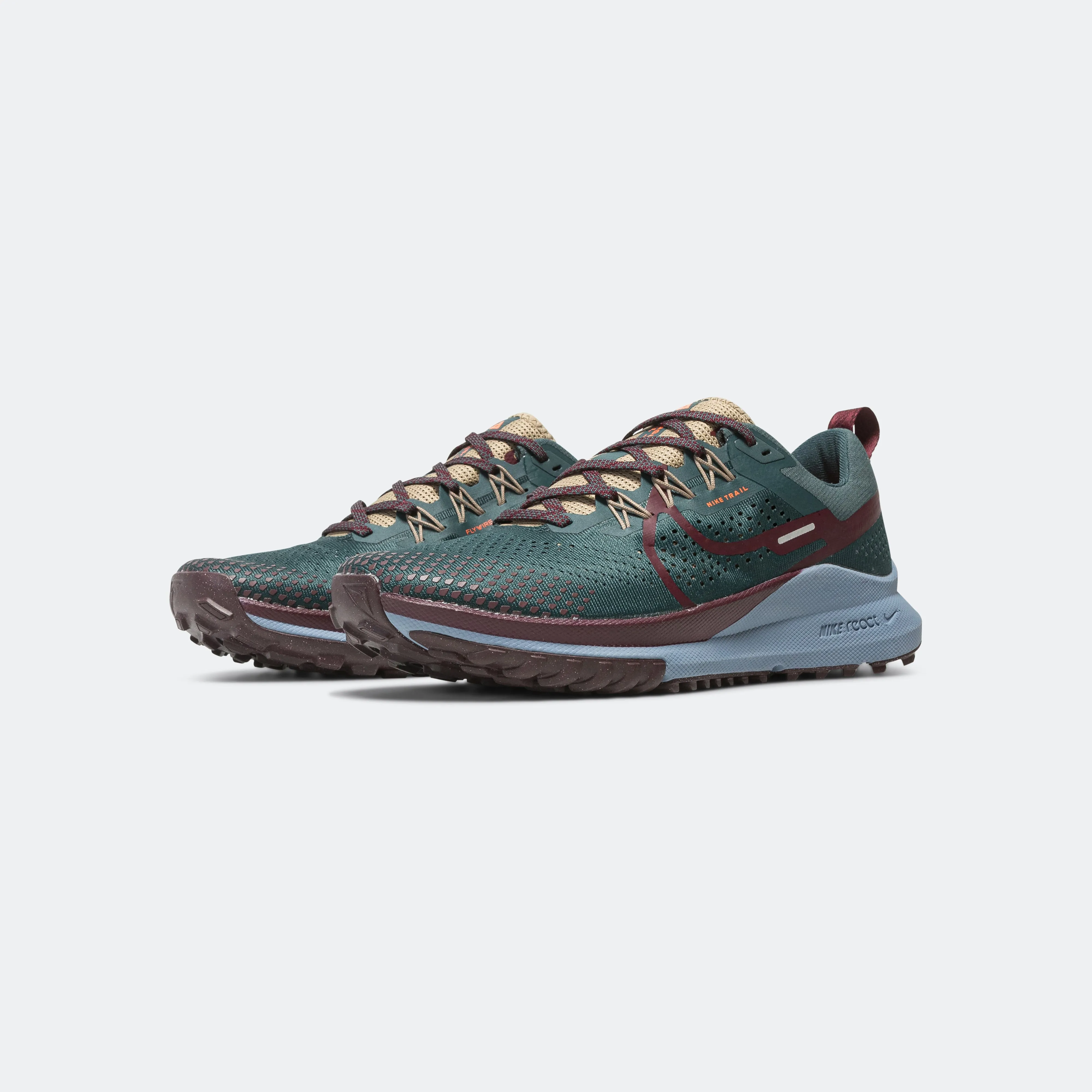 Mens React Pegasus Trail 4 - Deep Jungle/Dark Maroon-Khaki