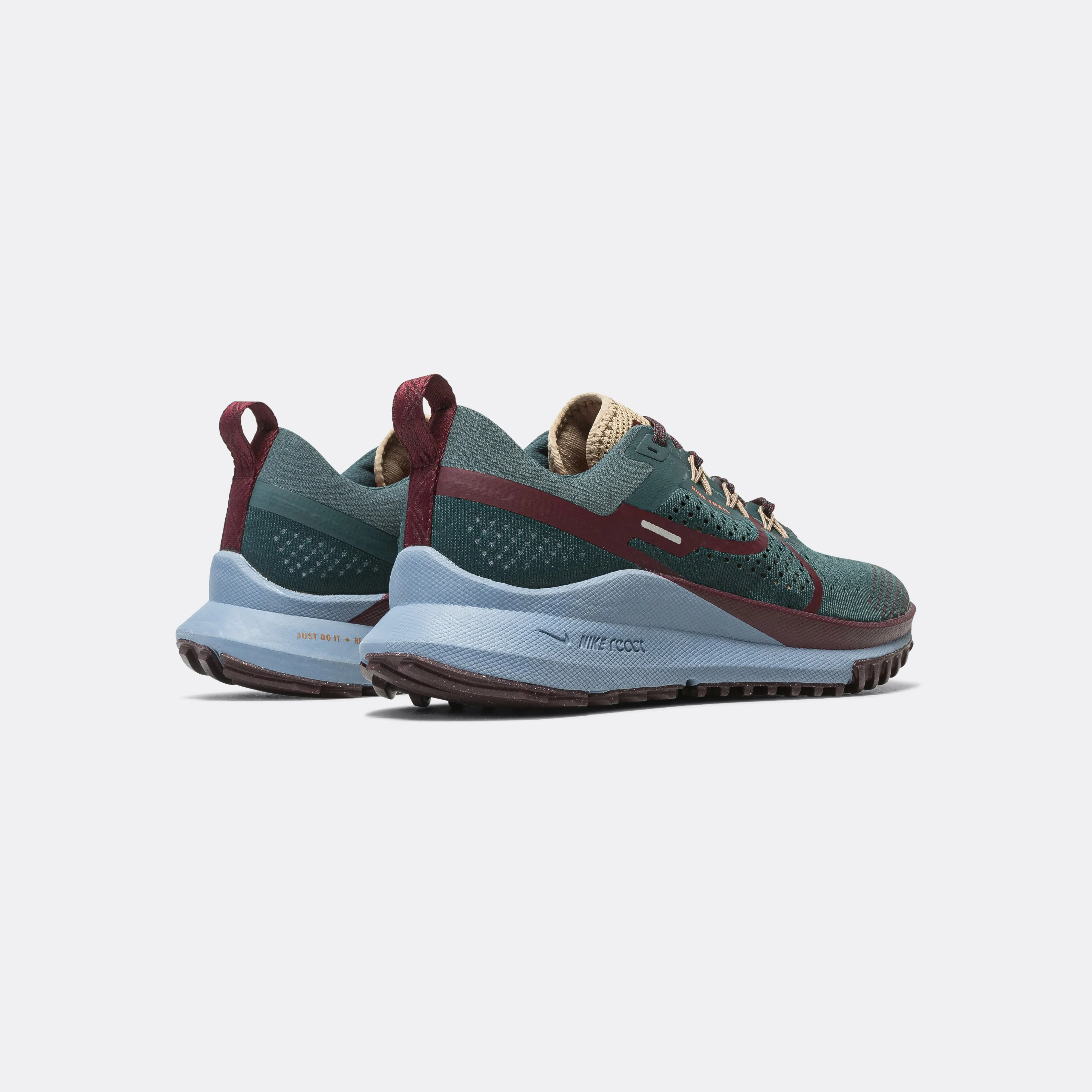 Mens React Pegasus Trail 4 - Deep Jungle/Dark Maroon-Khaki