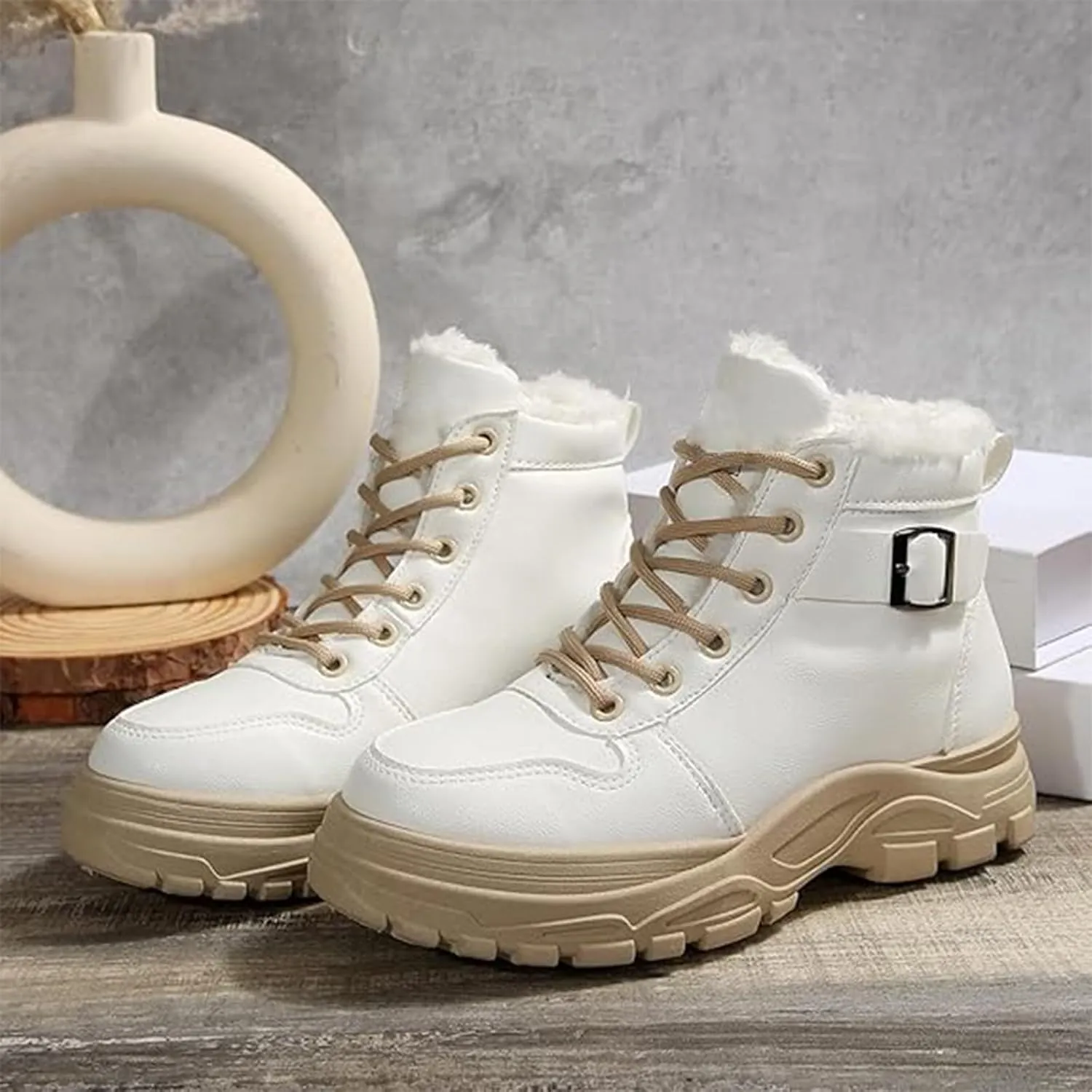 Men's Work Boots Soft Toe Hiking Sneakers Warm Fur Lined Womens Safety Shoes Steel Toe Winter Backpacking Snow Botas Warm Water Hike Grounded Footwear