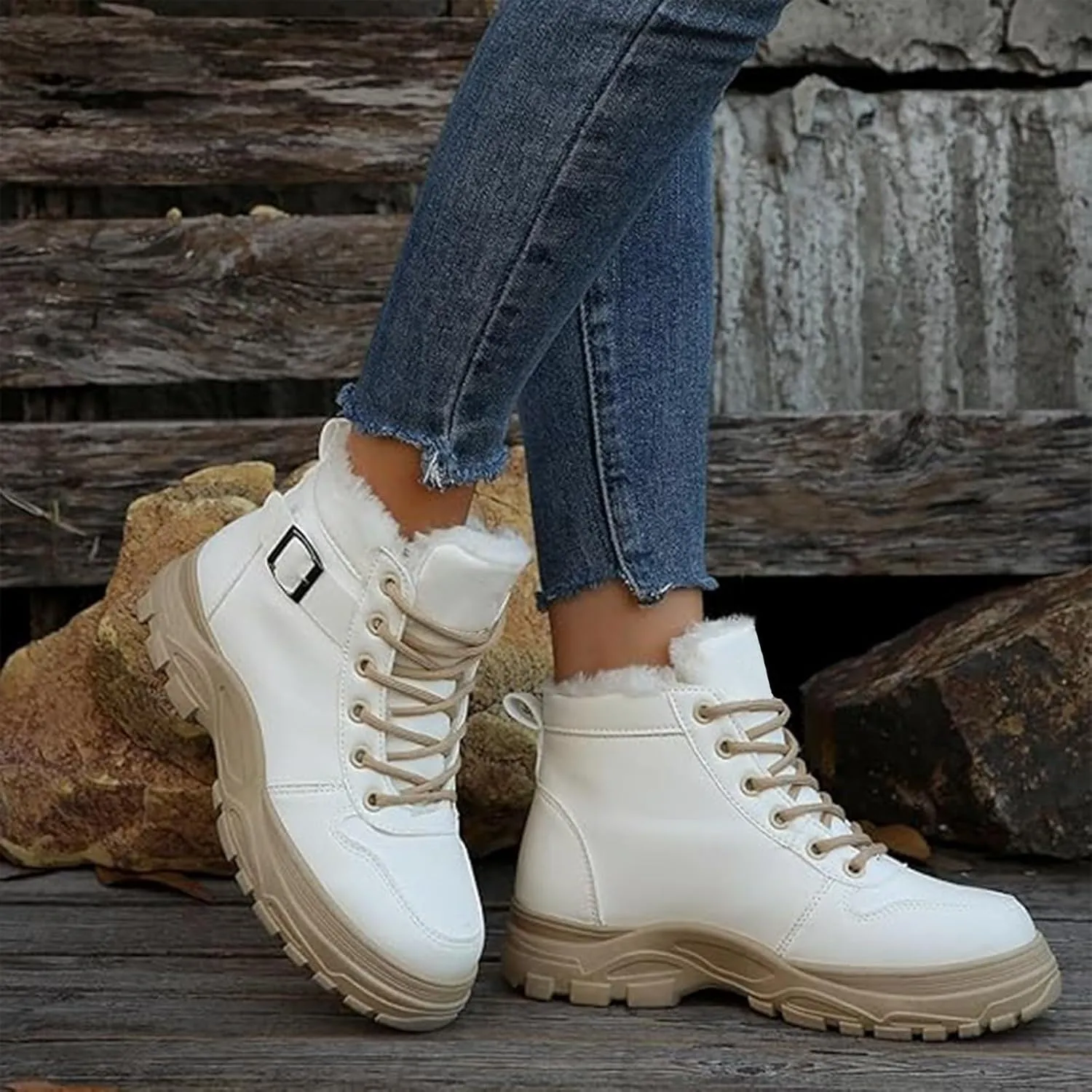Men's Work Boots Soft Toe Hiking Sneakers Warm Fur Lined Womens Safety Shoes Steel Toe Winter Backpacking Snow Botas Warm Water Hike Grounded Footwear