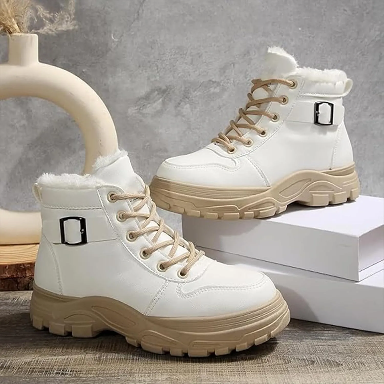Men's Work Boots Soft Toe Hiking Sneakers Warm Fur Lined Womens Safety Shoes Steel Toe Winter Backpacking Snow Botas Warm Water Hike Grounded Footwear
