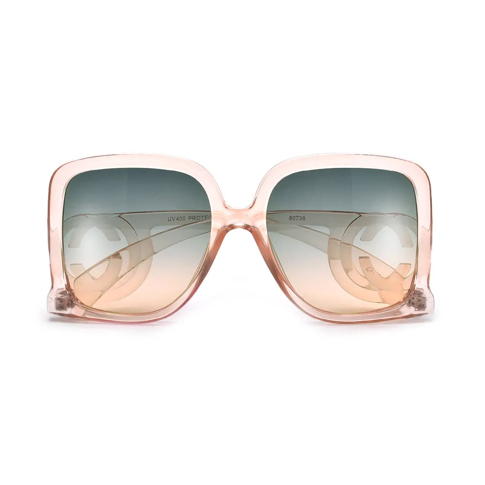 OVERSIZED TRENDY FASHION C LOGO SQUARED SUNNIES